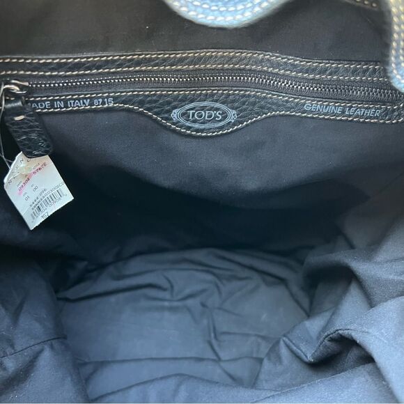 Tod's Black Leather Backpack with Drawstring Closure - Picture 12 of 16